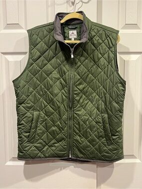 PETER MILLAR Quilted Olive Green Men's Vest